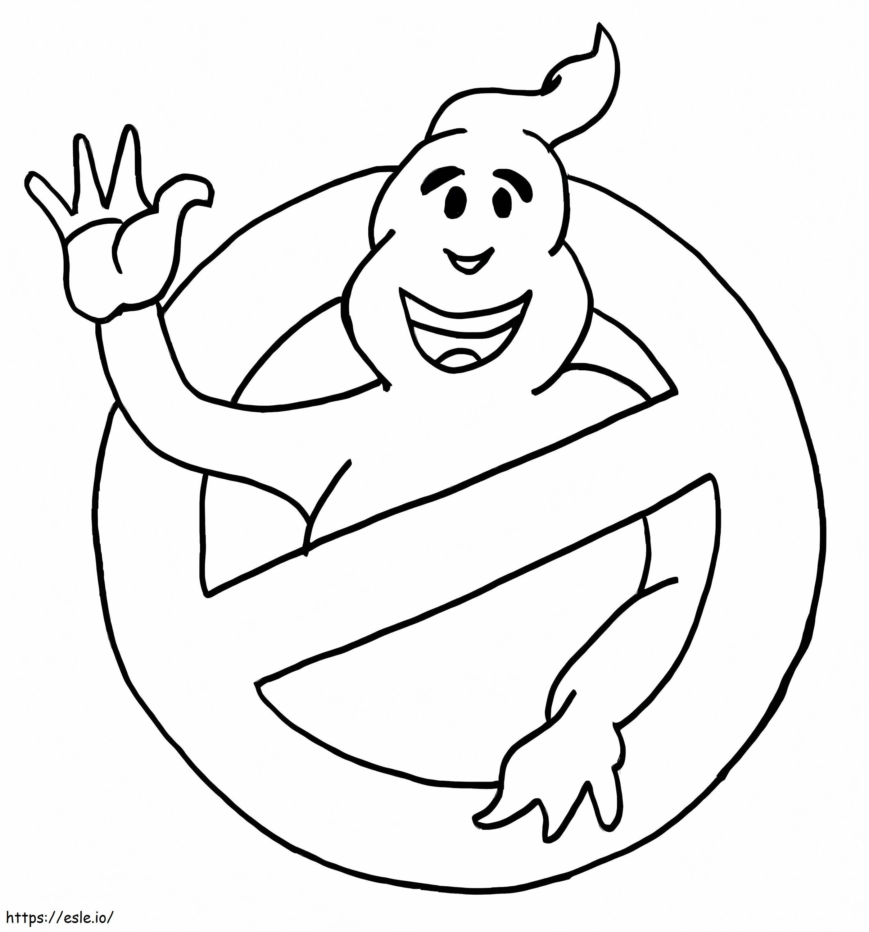 Funny ghostbusters logo coloring page