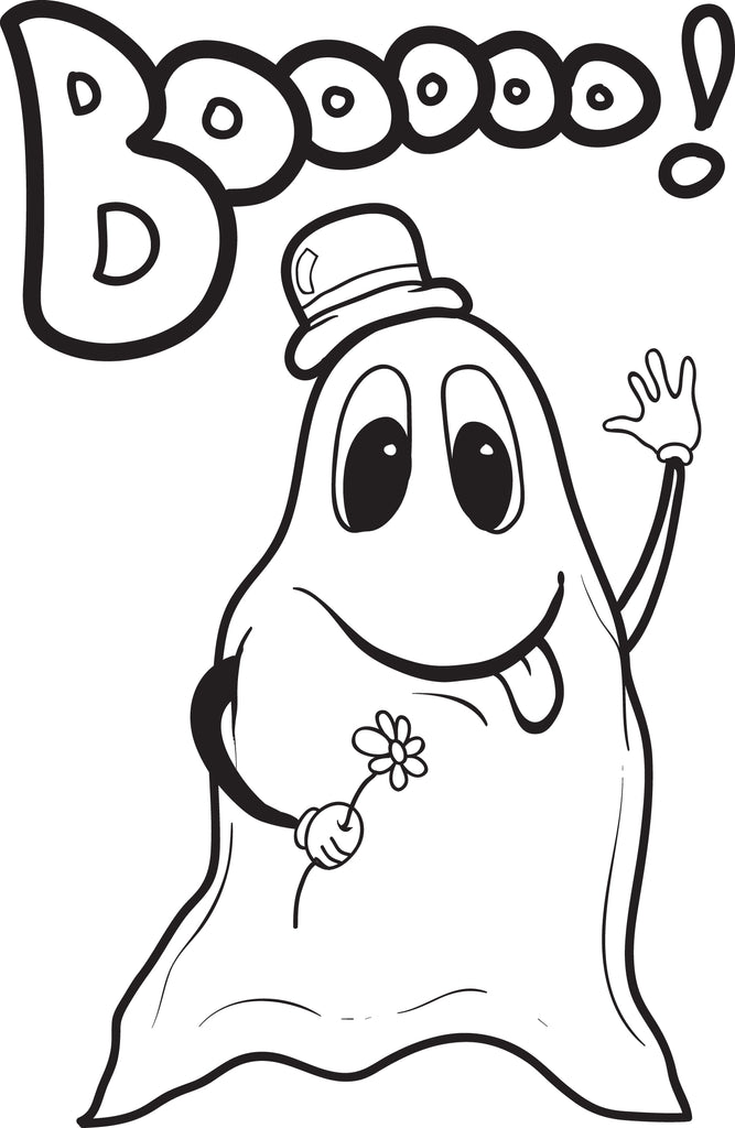 Printable ghost coloring page for kids â