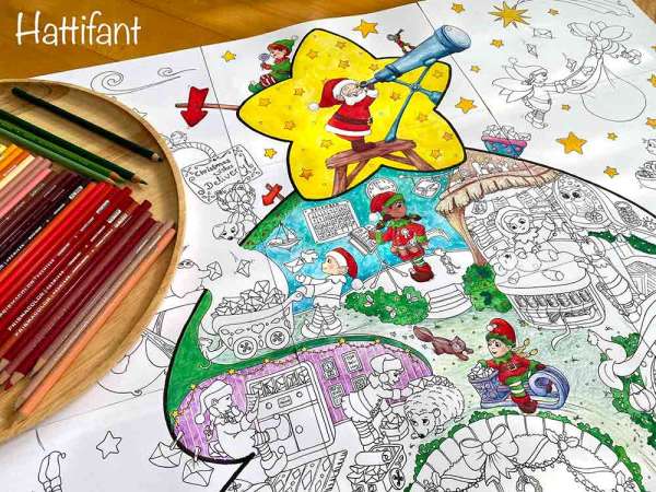 Giant printable coloring in christmas poster â lesson plans