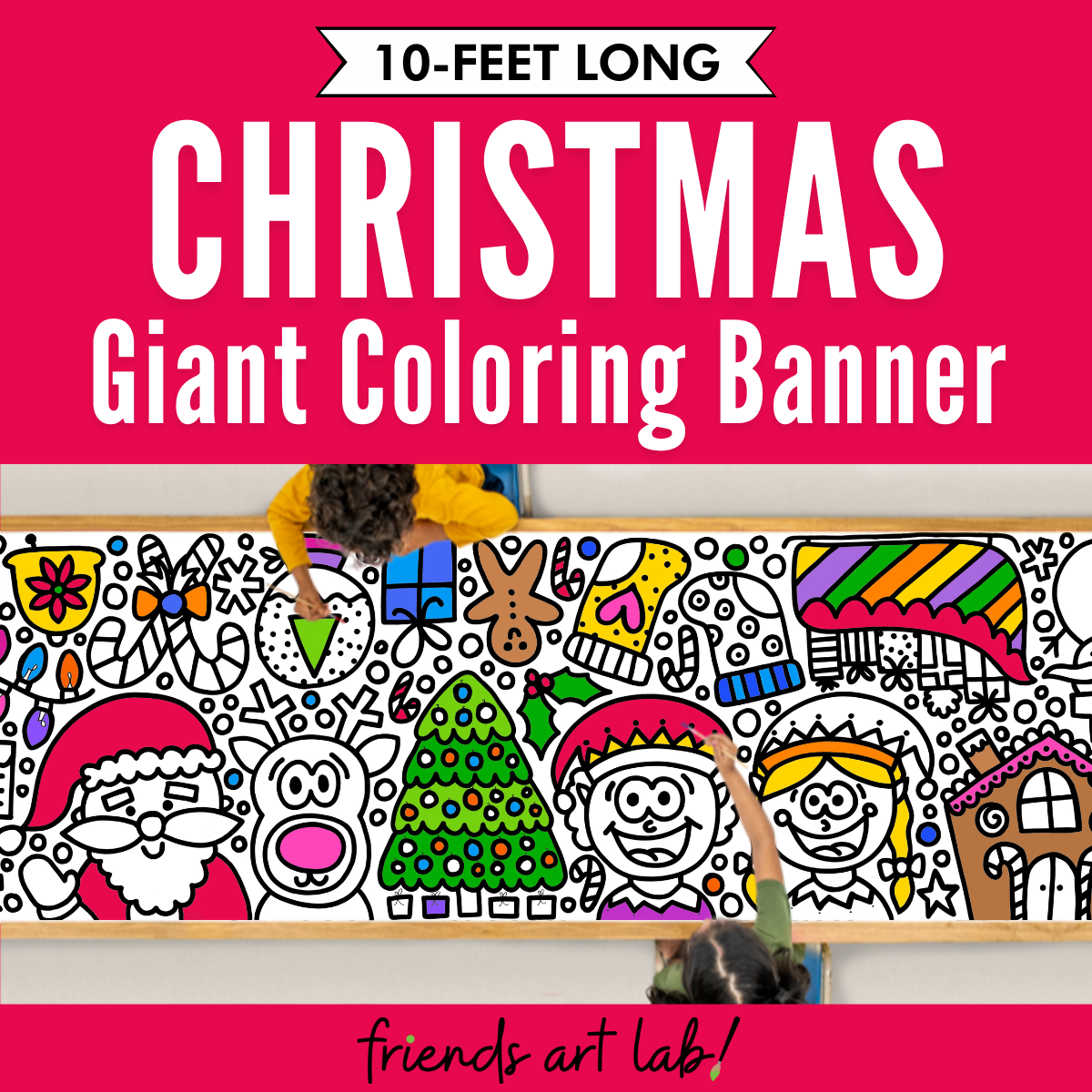 Giant christmas coloring page banner