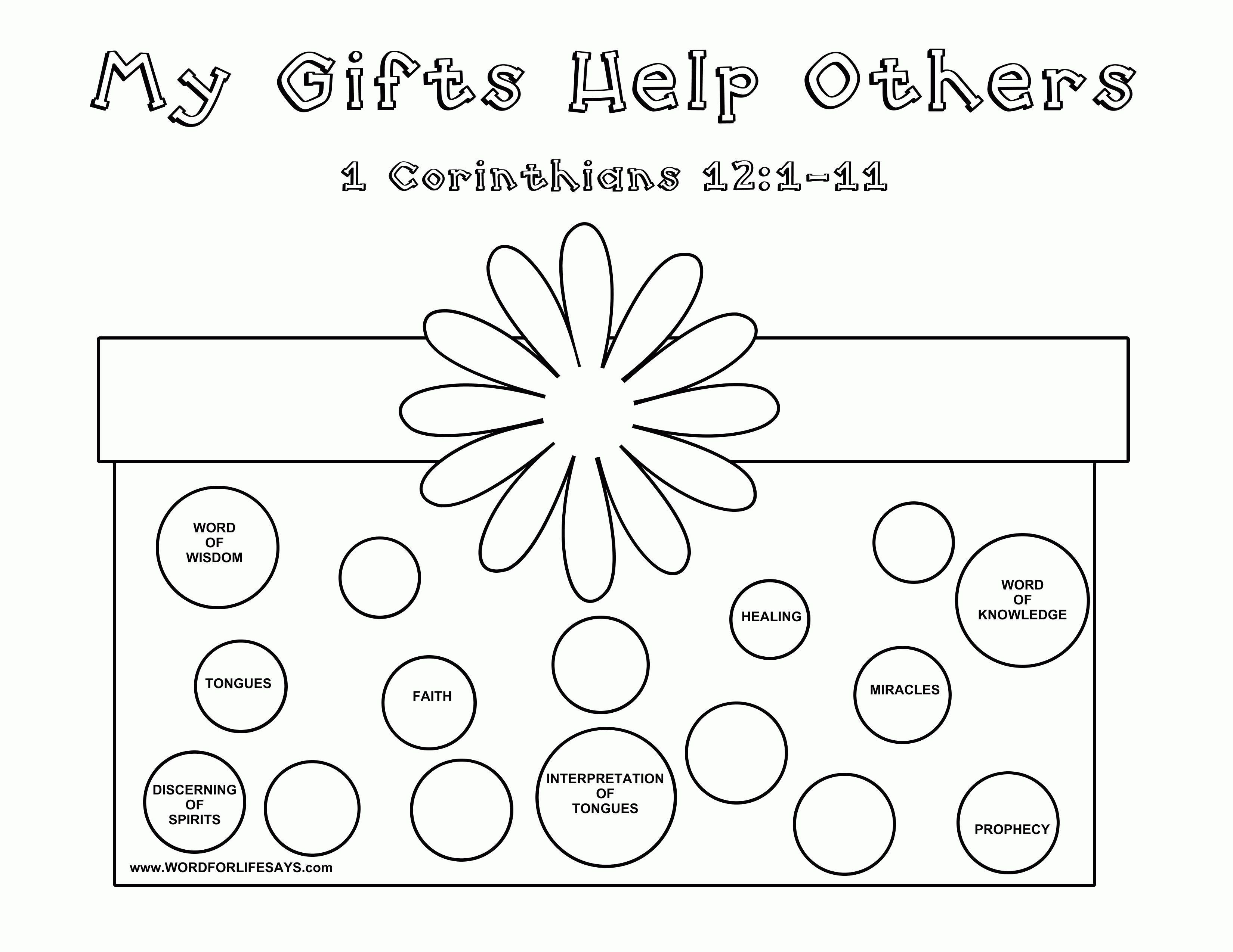 Spiritual gifts activity sheets