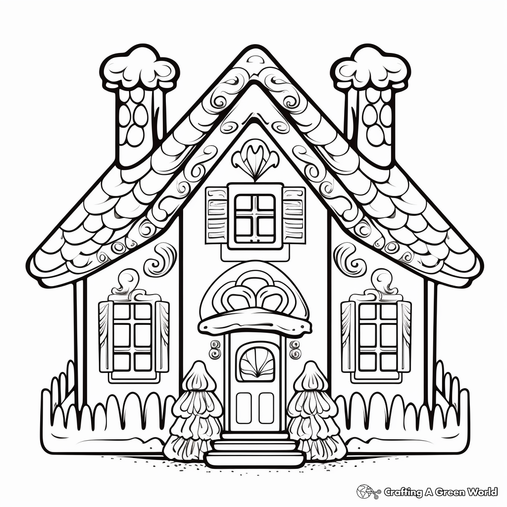 Gingerbread house coloring pages