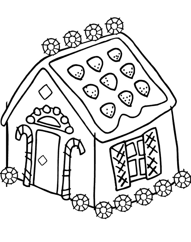 Free printable gingerbread house coloring pages for kids