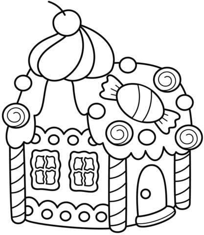 Gingerbread house coloring page free printable coloring pages