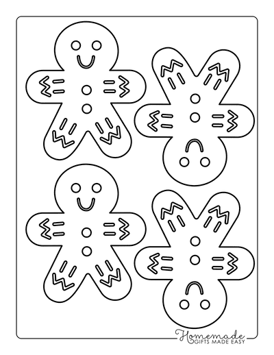 Free printable gingerbread man templates coloring pages