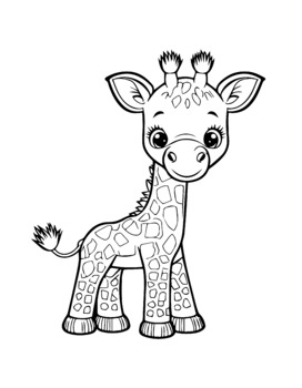 Giraffe coloring pages for kids cute fun printable pages for boys and girls