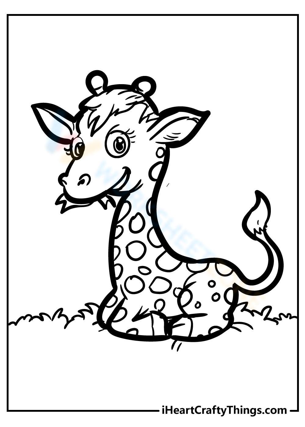 Free printable giraffe coloring pages for kids