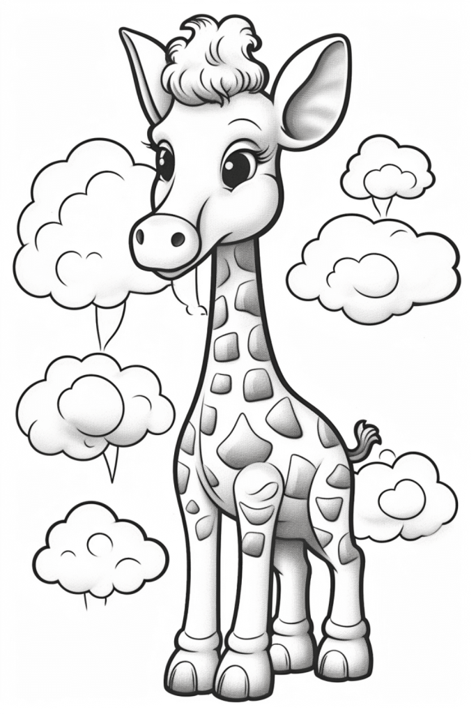 Giraffe coloring pages hue therapy