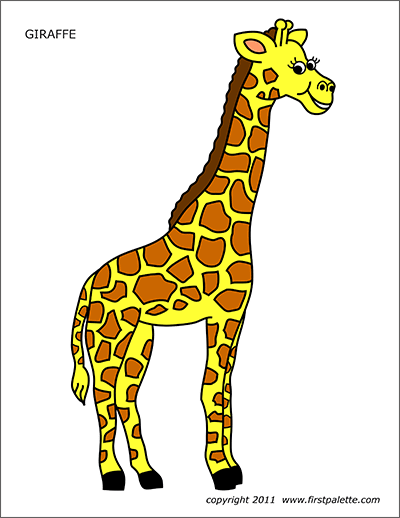Giraffe free printable templates coloring pages