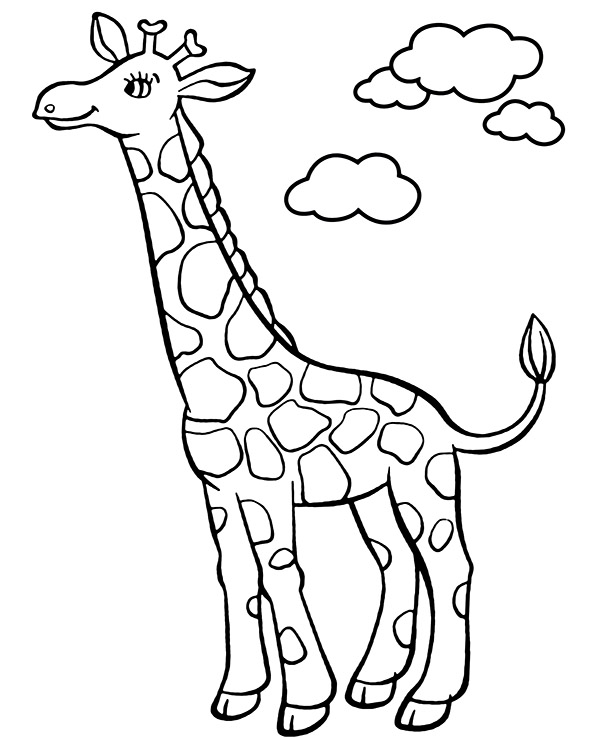 Giraffe coloring page african animals