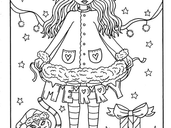 Christmas girls printable coloring pages holiday coloring fun for all ages by deborah muller