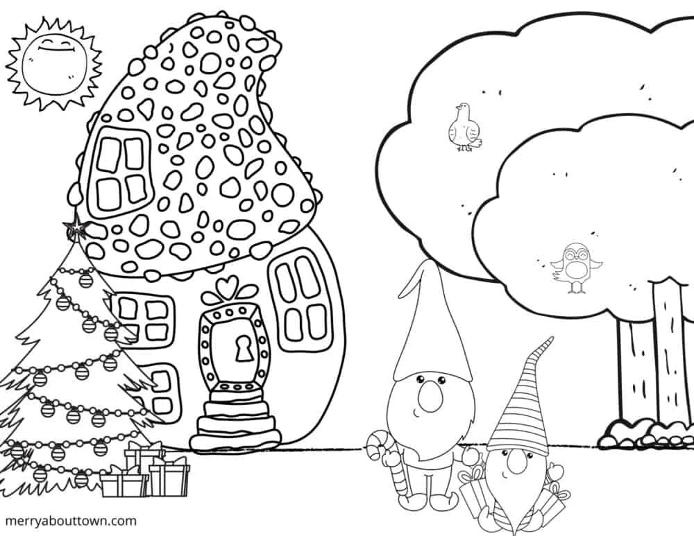 Free gnome coloring sheets