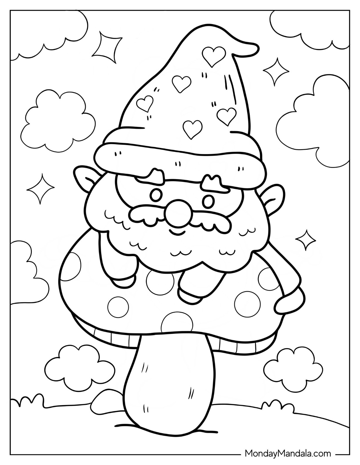 Gnome coloring pages free pdf printables
