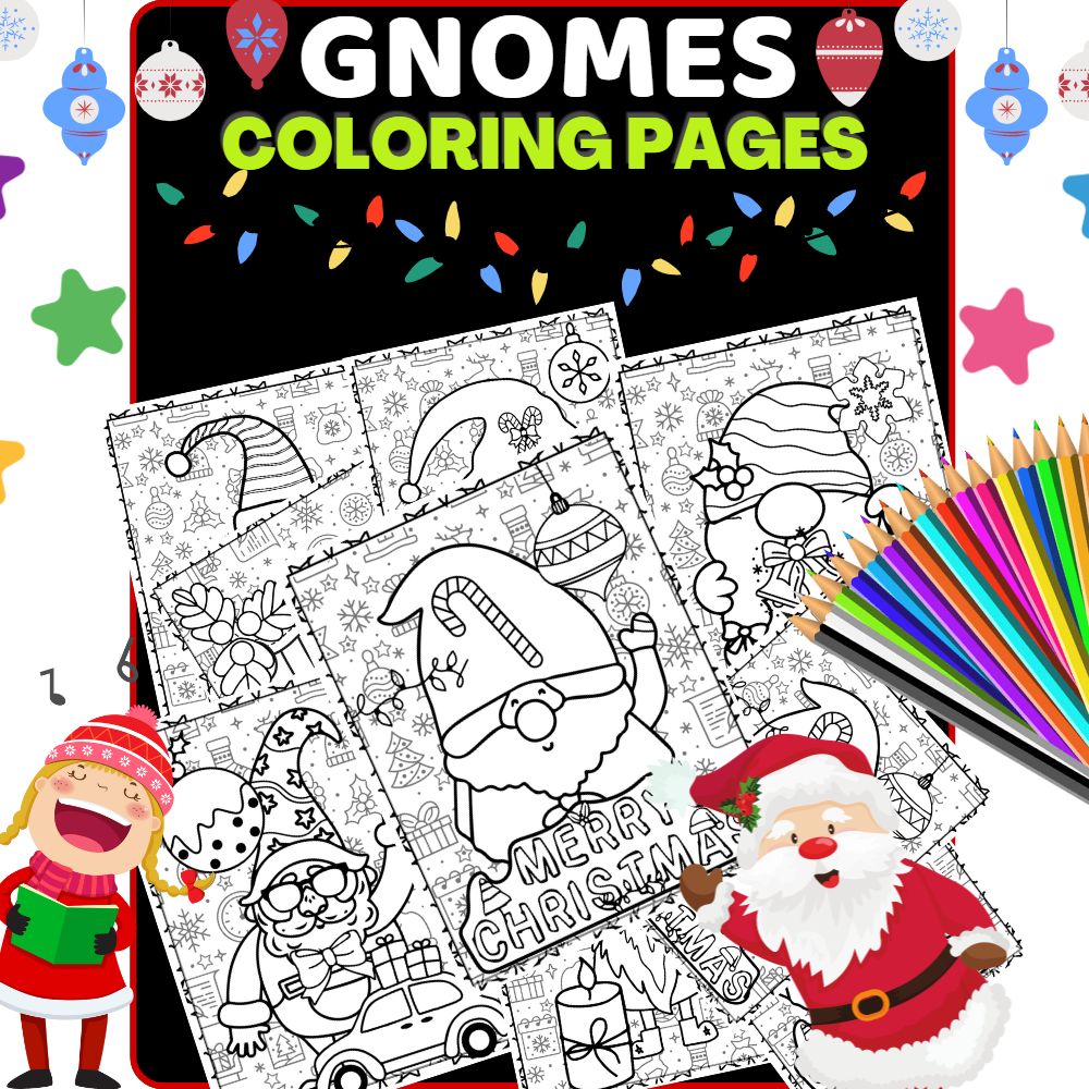 Christmas gnomes coloring pageswinter coloring for new year printable made by teachers