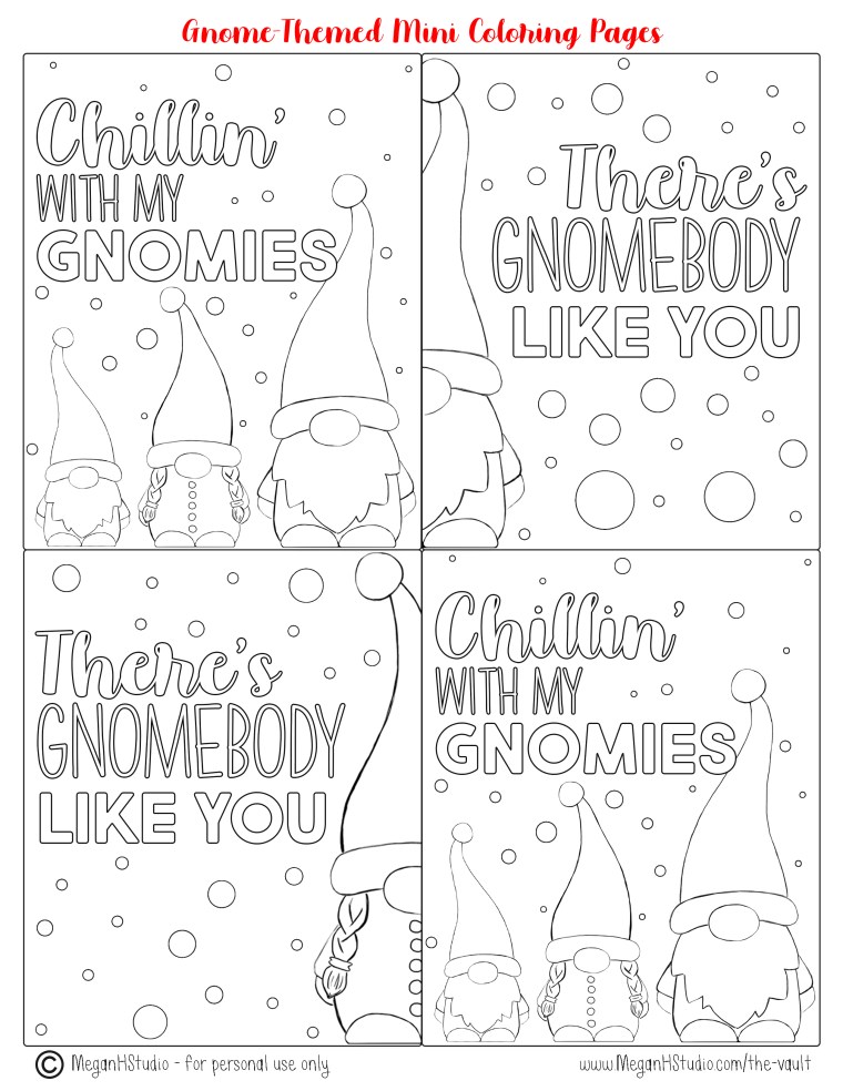 Free printable gnome holiday gift bags