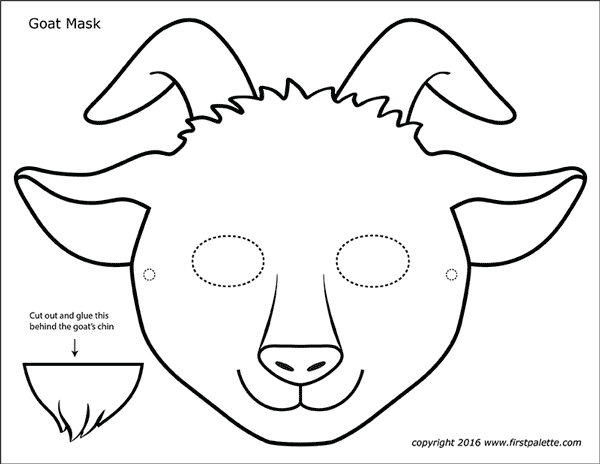 Goat masks free printable templates coloring pages