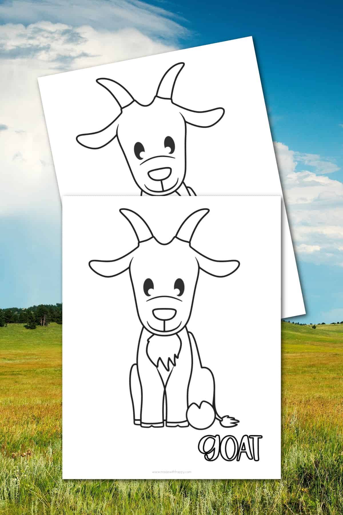 Goat coloring page free printable