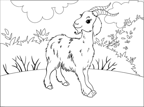 Goat coloring page free printable coloring pages