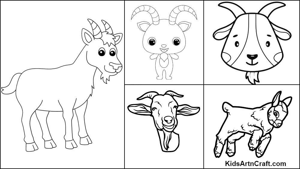 Goat coloring pages for kids â free printables