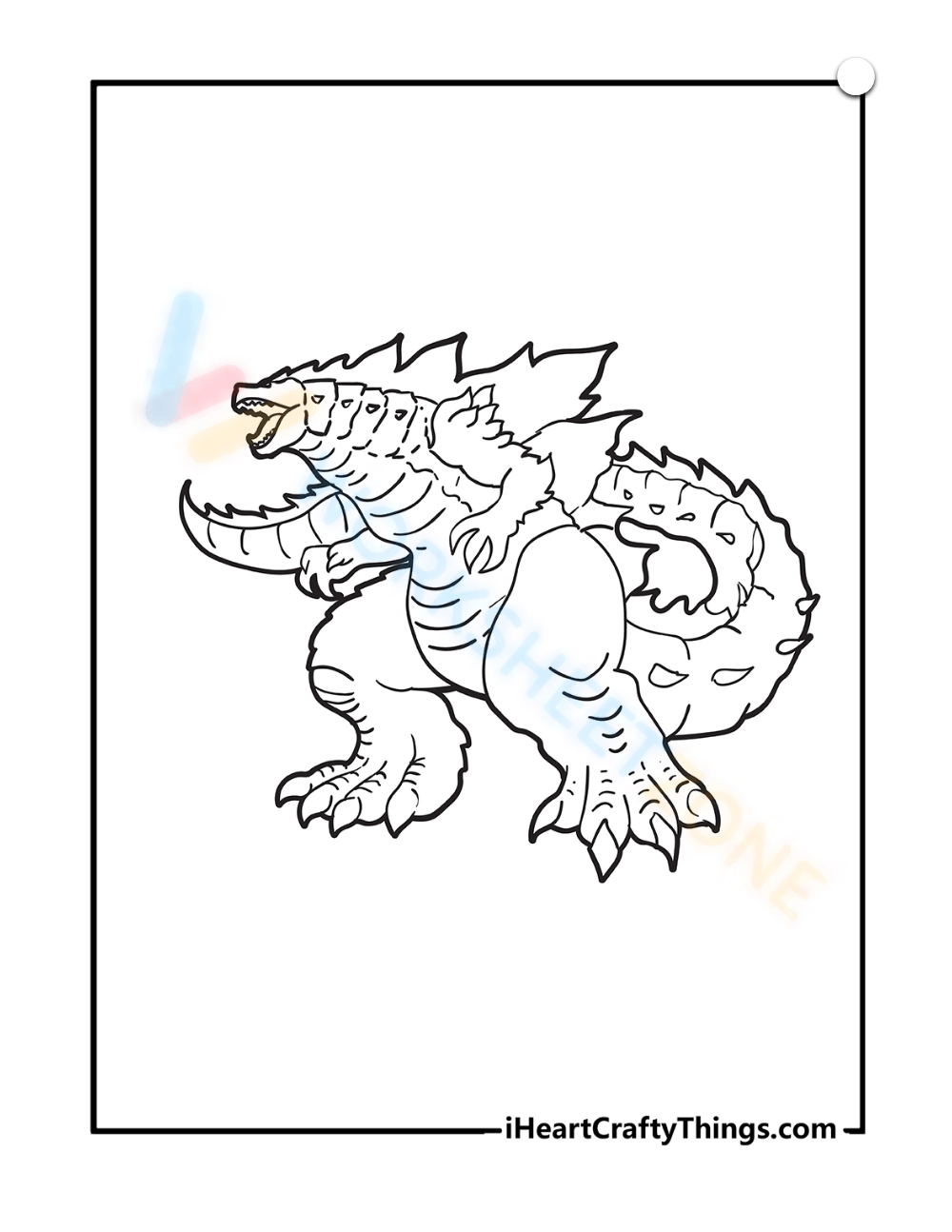 Free printable godzilla coloring pages for kids adults