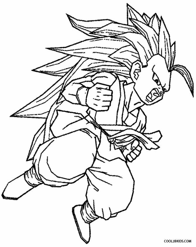 Printable goku coloring pages for kids