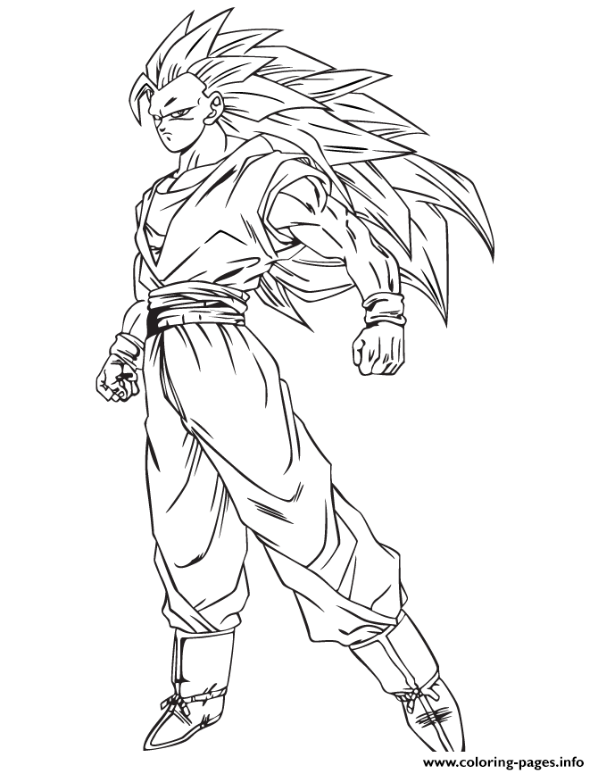 Anime dragon ball goku ssj coloring page coloring page printable