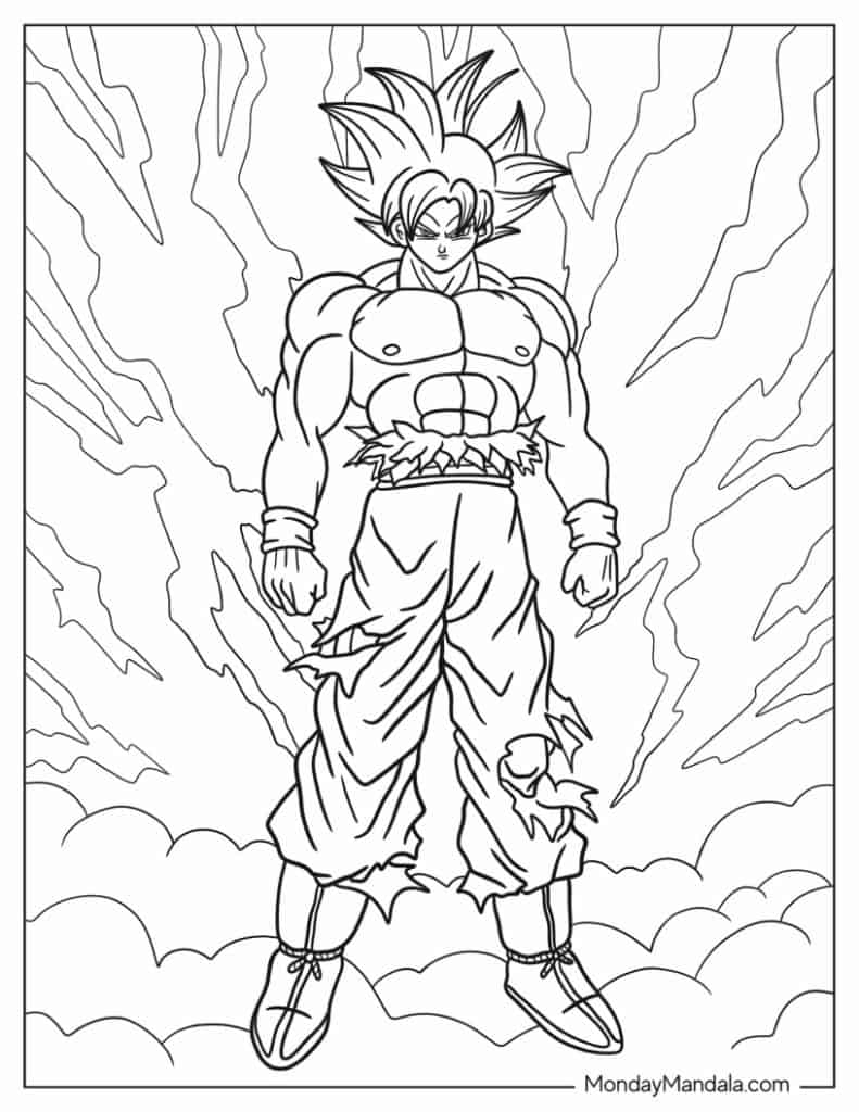Goku coloring pages free pdf printables