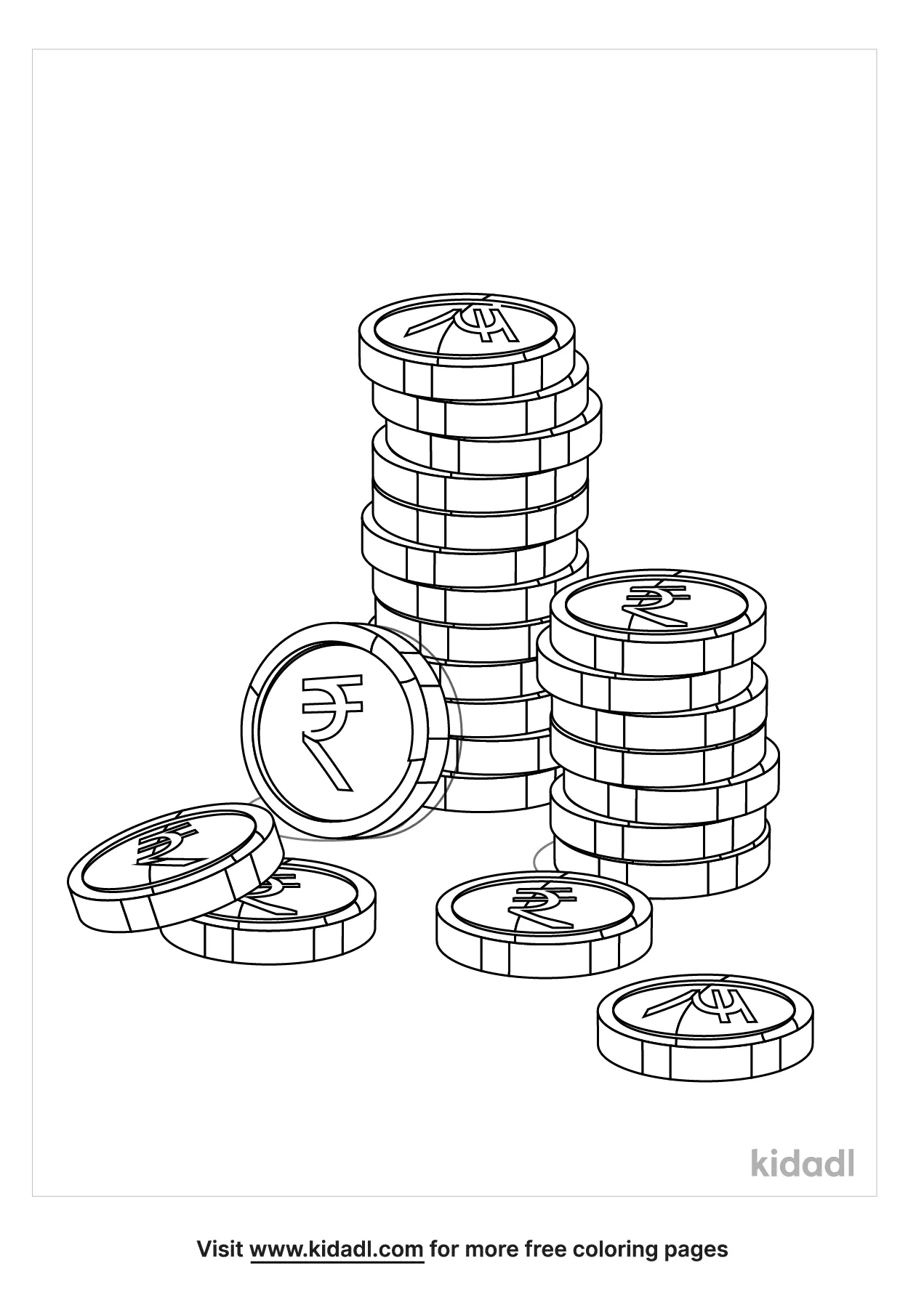 Free gold coin coloring page coloring page printables