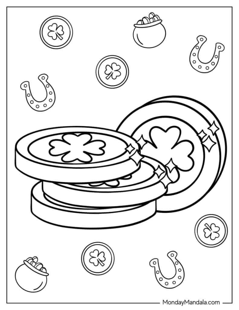St patricks day coloring pages free pdf printables