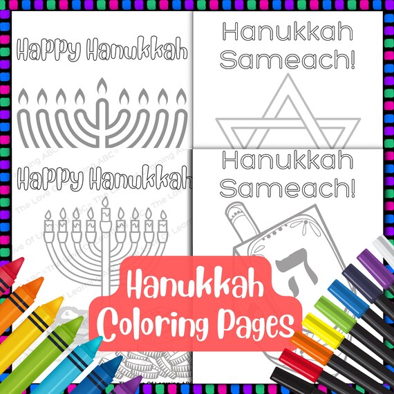 Hanukkah coloring pages colouring worksheets printable activities pdf menorah dreidel gold coins latkes star of david happy sameachi