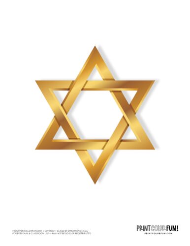 Star of david clipart pages for creative learning at