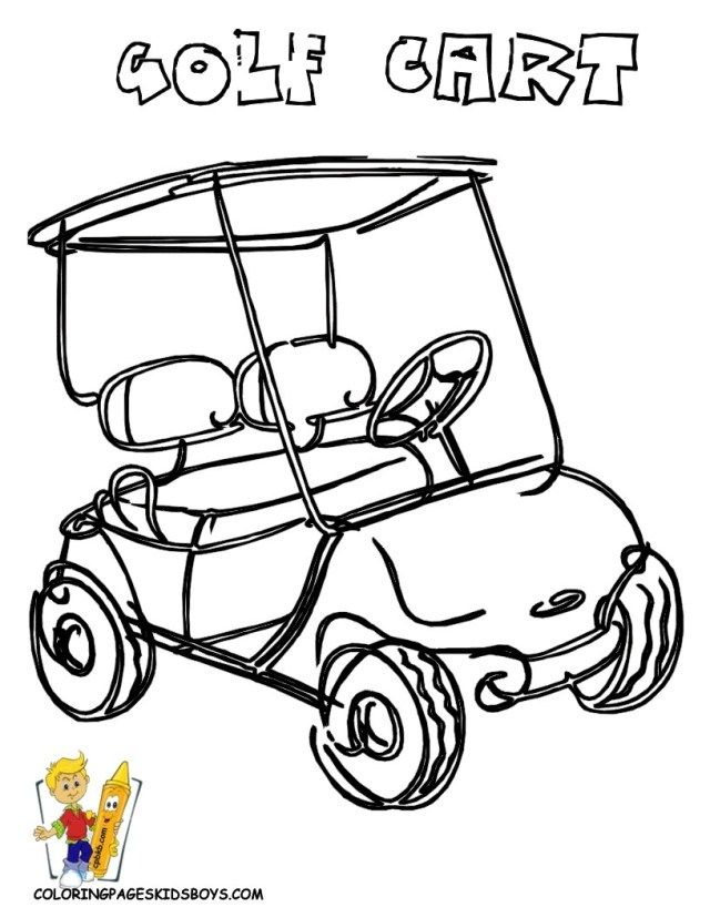 Playful golf coloring pages