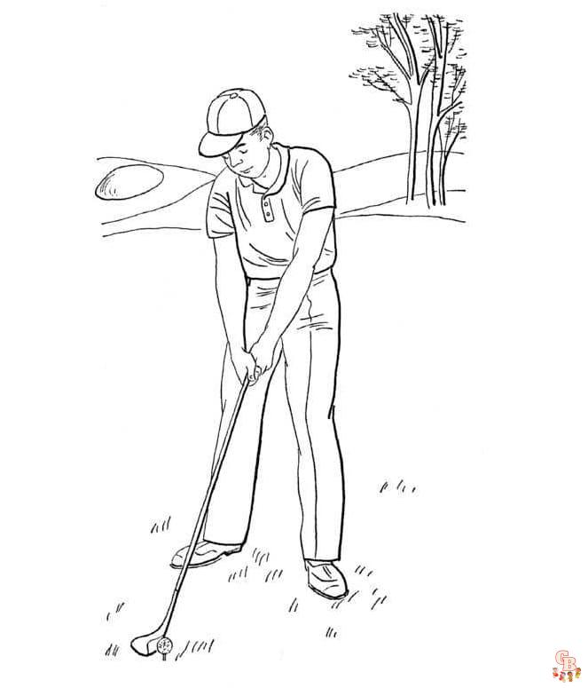 Printable golfer coloring pages free for kid and adults