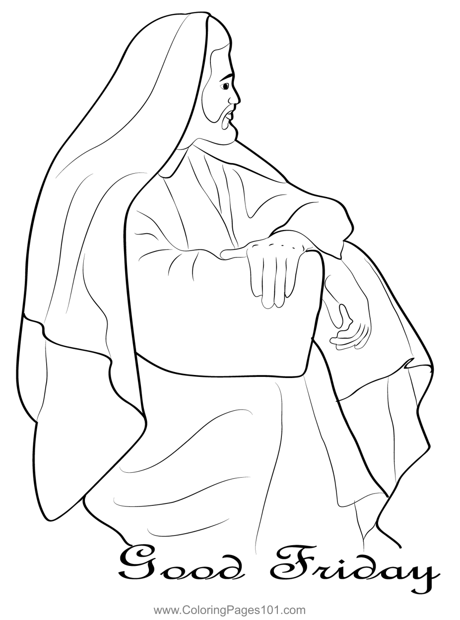 Good friday the world changed coloring page for kids