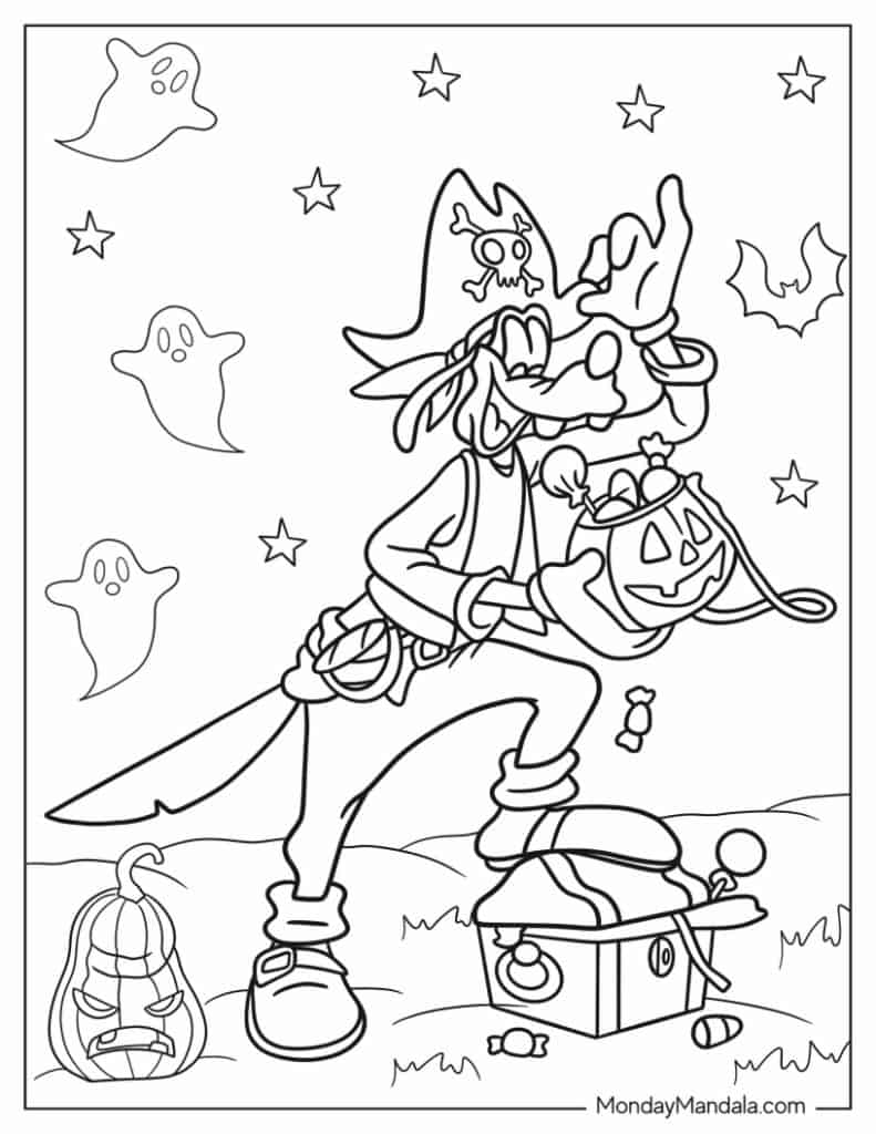 Goofy coloring pages free pdf printables