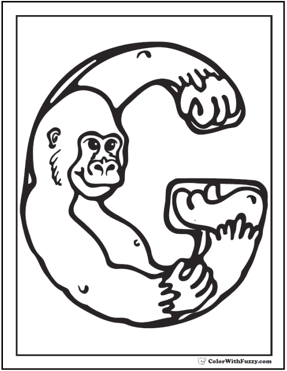 Gorilla coloring pages print and customize