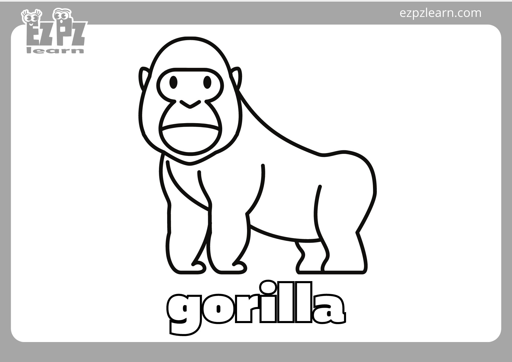 Gorilla coloring page