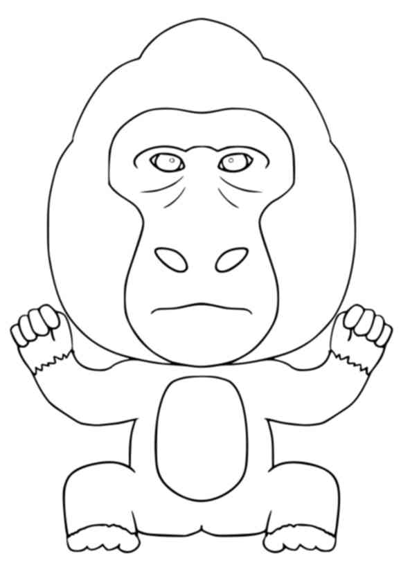 Gorilla coloring pages free printable nurie