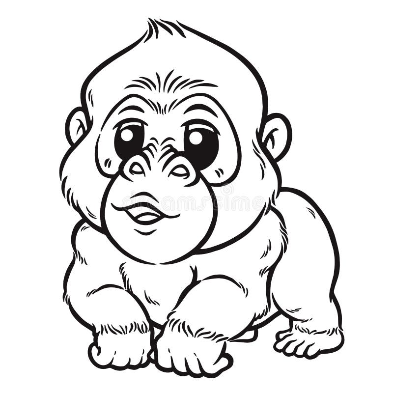 Gorilla coloring stock illustrations â gorilla coloring stock illustrations vectors clipart
