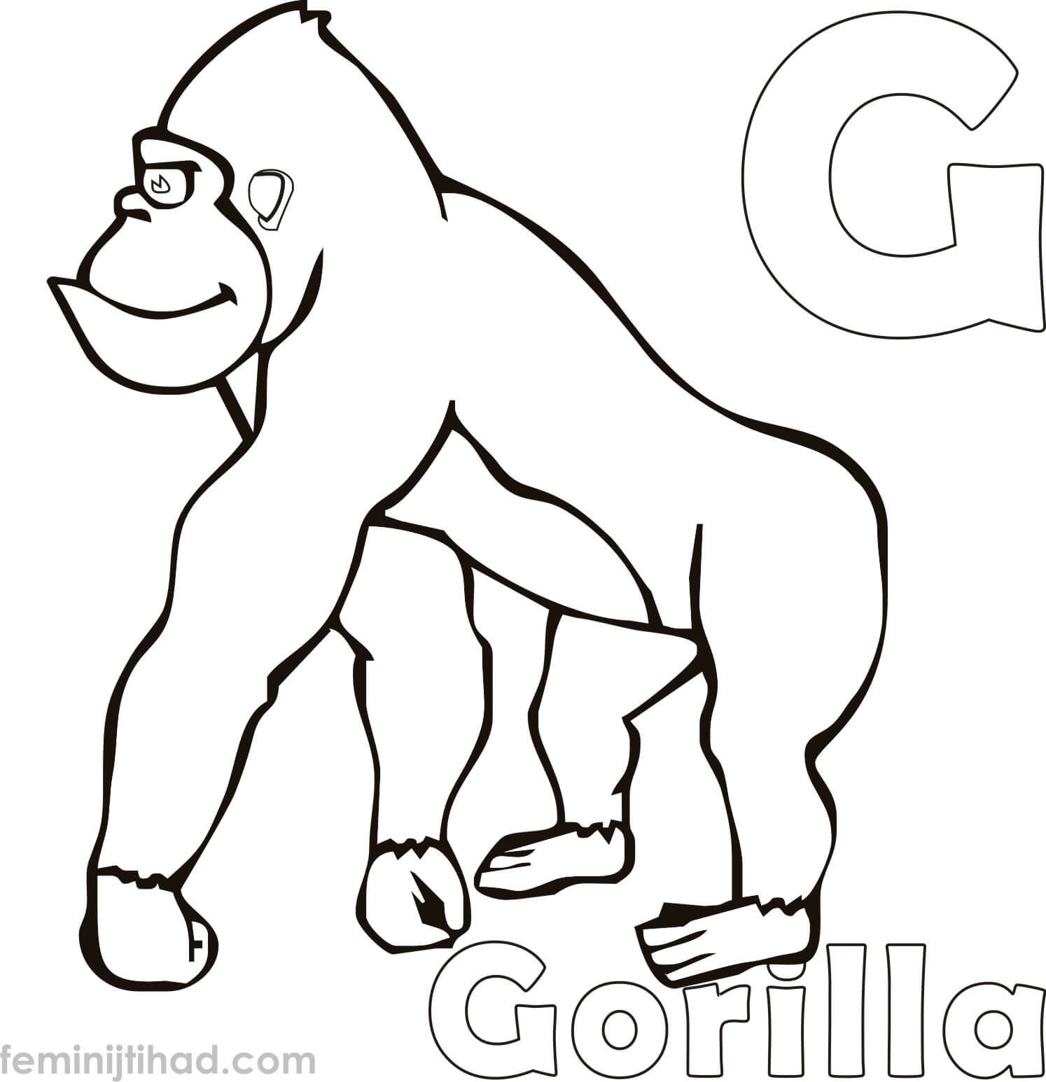 Gorilla coloring pages pdf printable