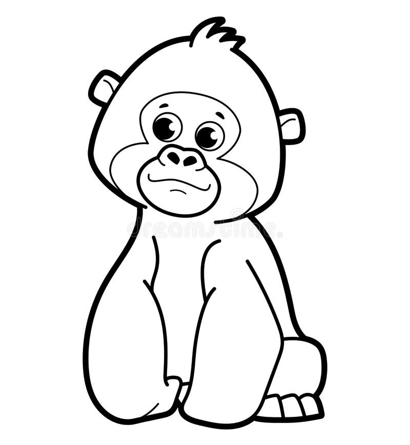 Gorilla coloring book stock illustrations â gorilla coloring book stock illustrations vectors clipart