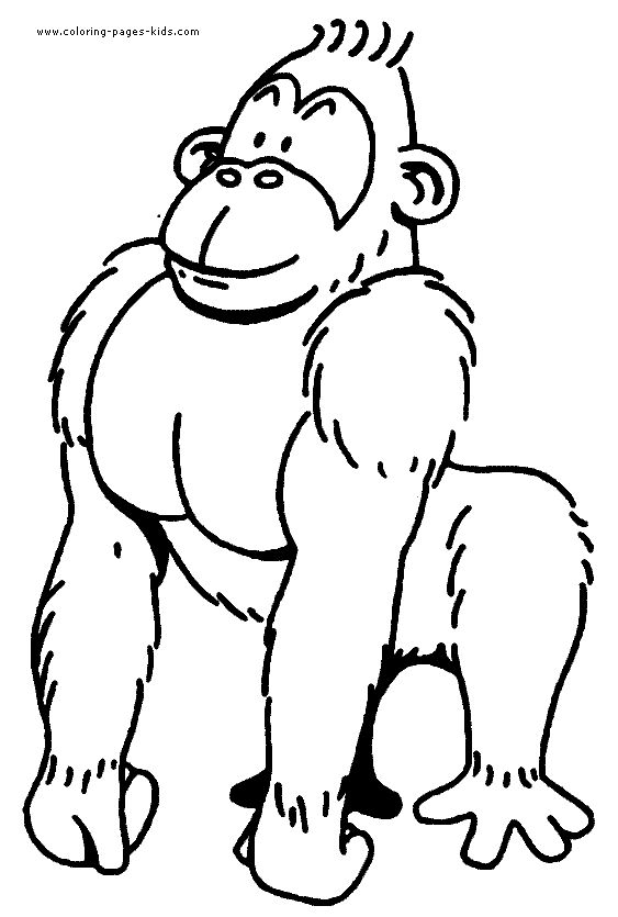 Smiling gorilla color page