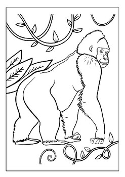 Immerse in nature printable gorilla coloring pages collection for kids