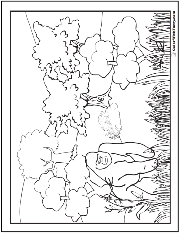Gorilla coloring pages print and customize