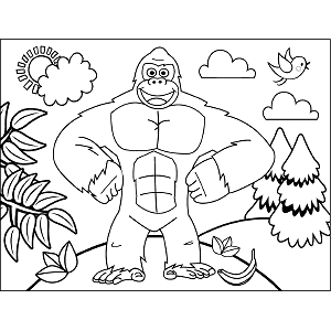 Big gorilla coloring page