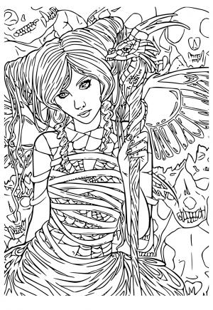 Free printable gothic coloring pages for adults and kids