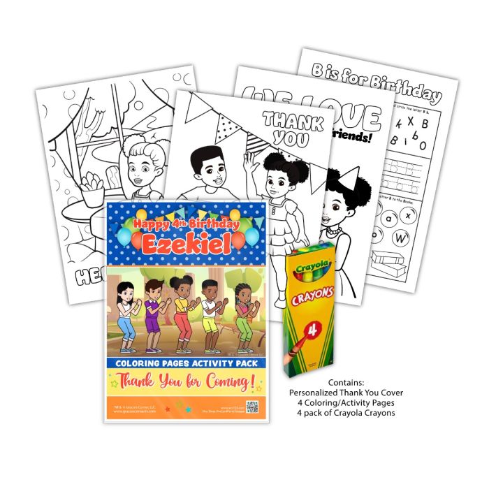 Gracies corner birthday party coloring book favor pack count birthday boy
