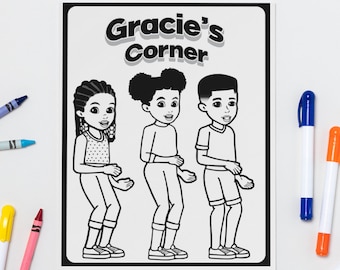 Coloring sheet gracies corner activity sheet svg digital download for cutting diy art