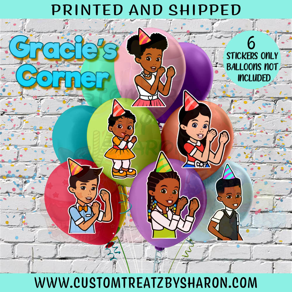 Gracies corner balloon stickers