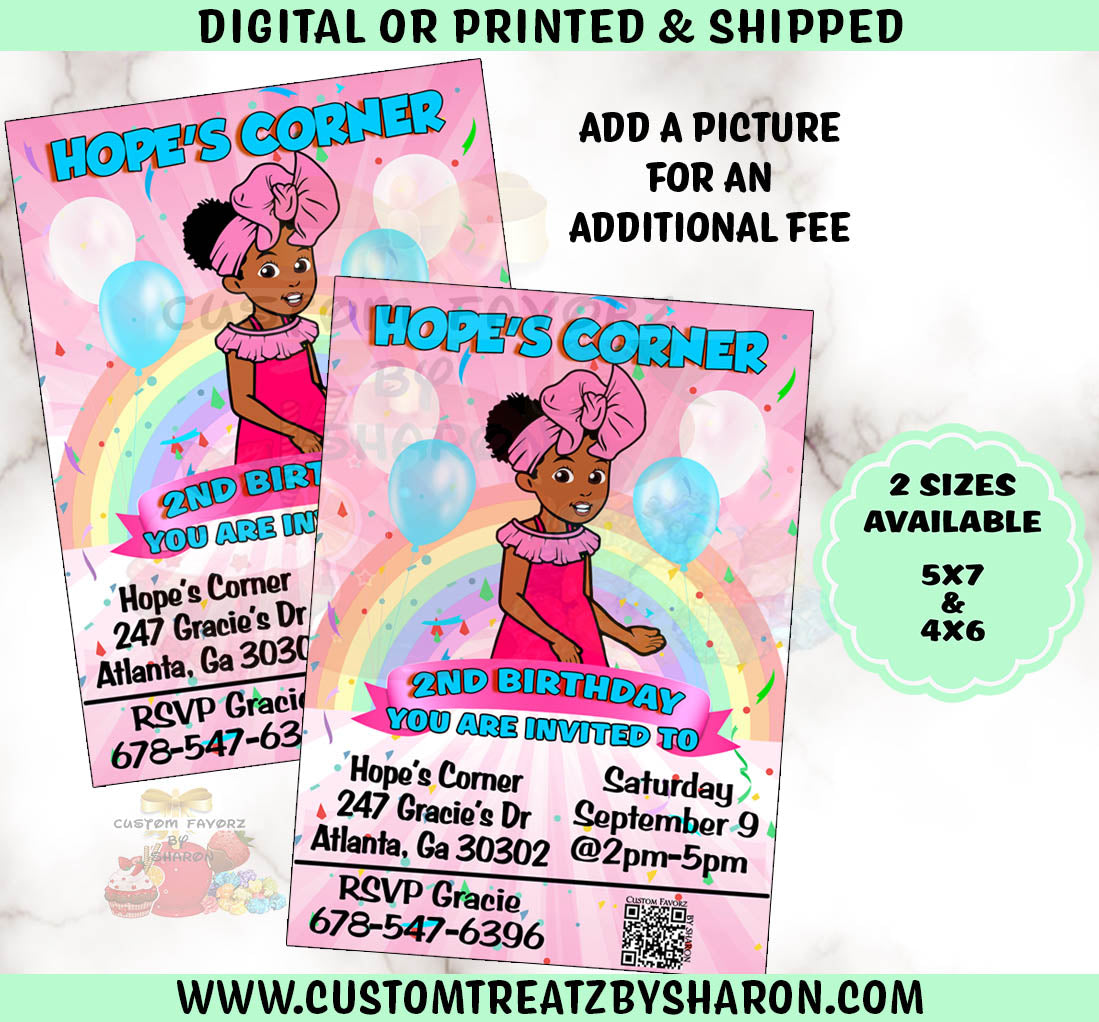 Gracies corner inspired printable invite